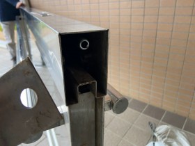 マンションエントランスのフランス落とし交換工事